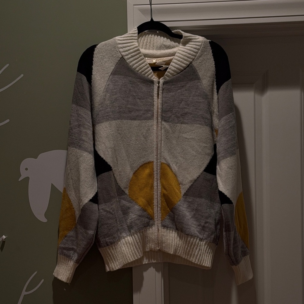 Jen's Pirate Booty Colorblock Cardigan - Black, Gray, Cream, Yellow